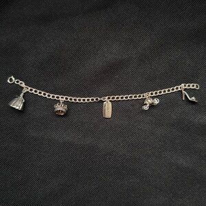 Sterling Silver Princess Cinderella Charm Bracelet with Pendants